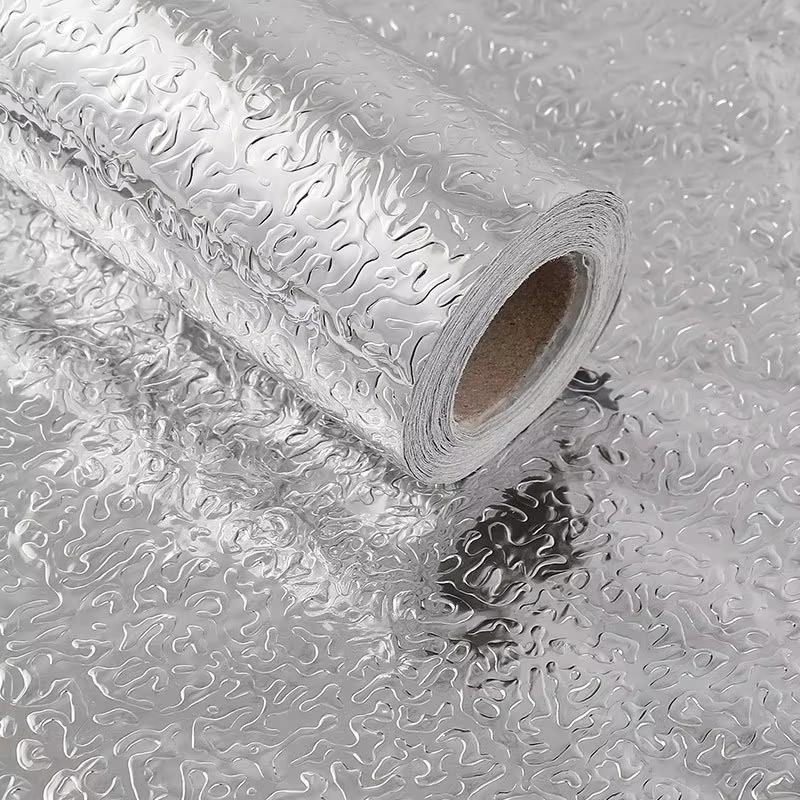 Kitchen  PVC Self-adhesive Oil Resistant Wallpaper Aluminum Foil Paper Drawer Moisture-Proof Thickened Waterproof