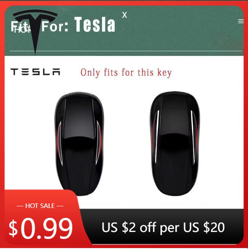 Car Sticker Tesla Zinc Alloy Car Smart Remote Key Case Fob Cover Holder For Tesla Model 3 Model Y Model X/S Auto Protector Keych