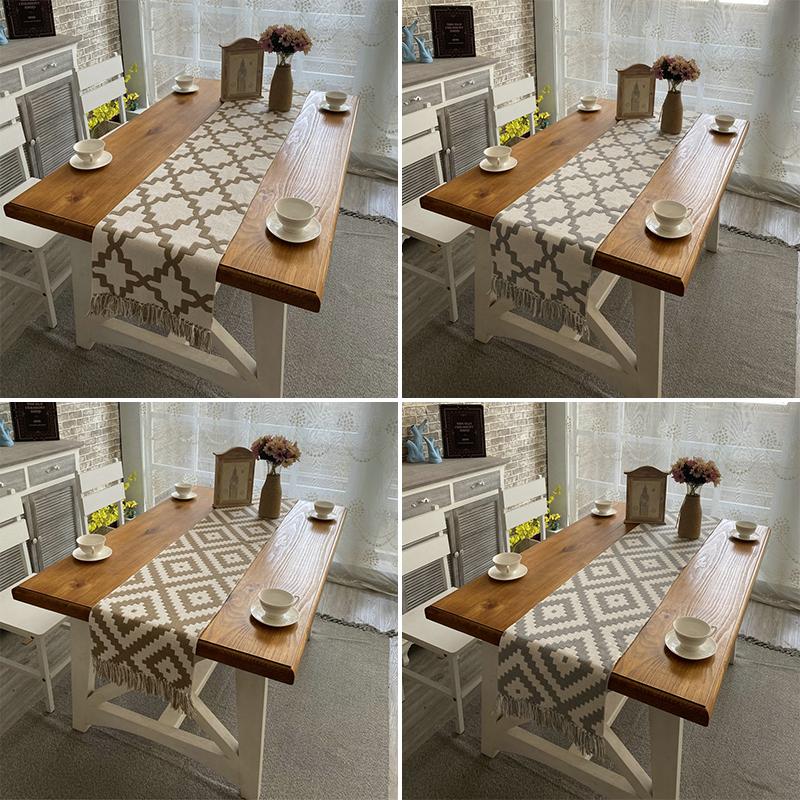 Thickening Double Layer Cotton Dining Table/Coffee Table/TV Cabinet/Desk/Indoor/Outdoor Table Runners D&F Simple Table Runner- Tassel Decoration Size : 30×160CM Thickening Double Layer Cotton Dining Table/Coffee Table/TV Cabinet/Desk/Indoor/Outdoor Table Runners D&F Simple Table Runner- Tassel Decoration Size : 30×160CM