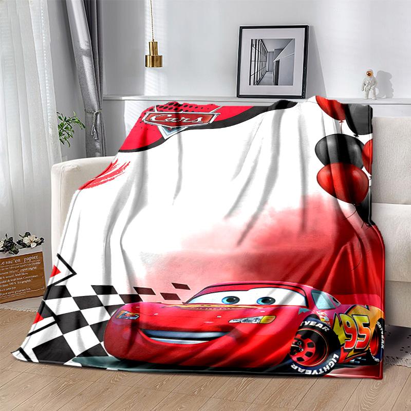 1pc Mcqueens Race Day Flannel Blanket Soft Warm Throw Blanket for Bedroom Living Room Bed Travel Camping Picnic Gift. M730040