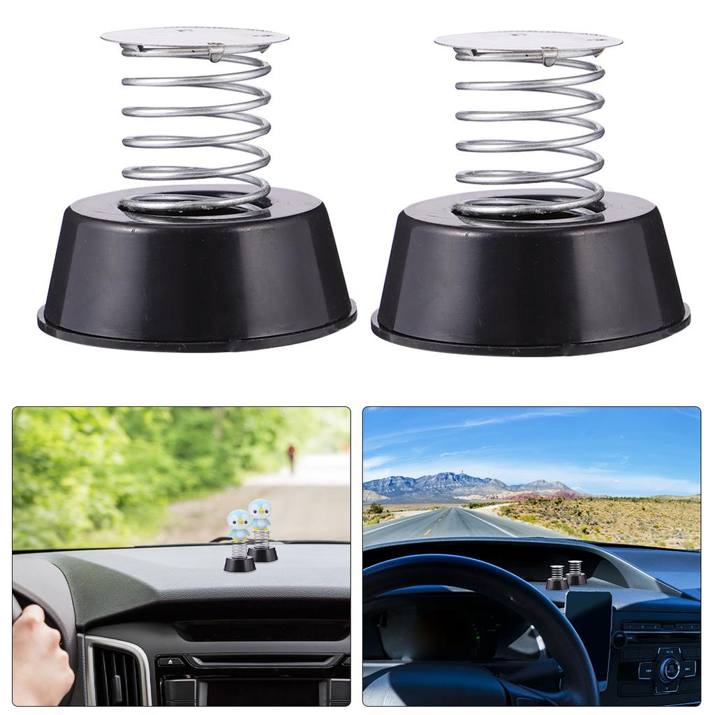 2PCS Iron Plastic Shaking Head Spring Base Vibrant Nament Accessories Car Motorcycle Bike Decoration Figurines