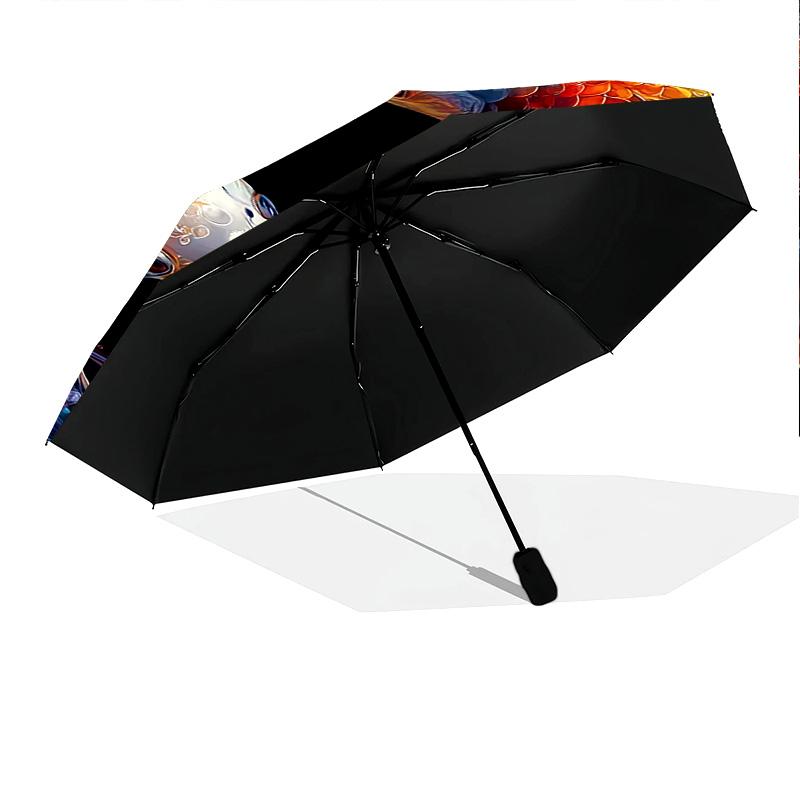 1 PC Automatic Folding Umbrella - Koi Fish Pattern, Portable & Foldable Design with 8 Ribs, Christmas Birthday Gifts
