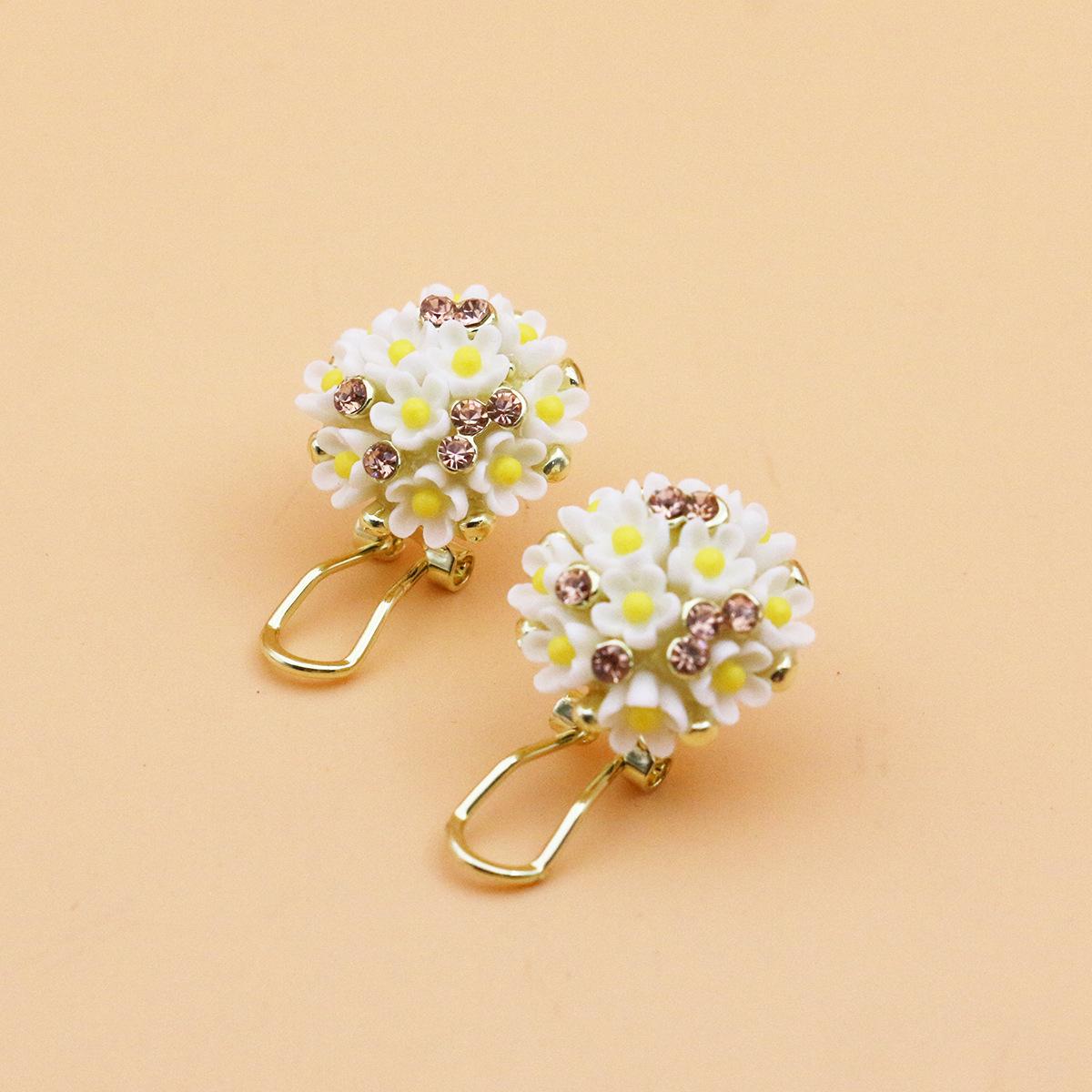 Women s Fresh Pastoral Floral Gold Alloy Stud Earrings