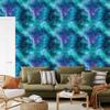 Watercolor Galaxy Wallpaper Turquoise, Blue and Navy Blue 50x1000