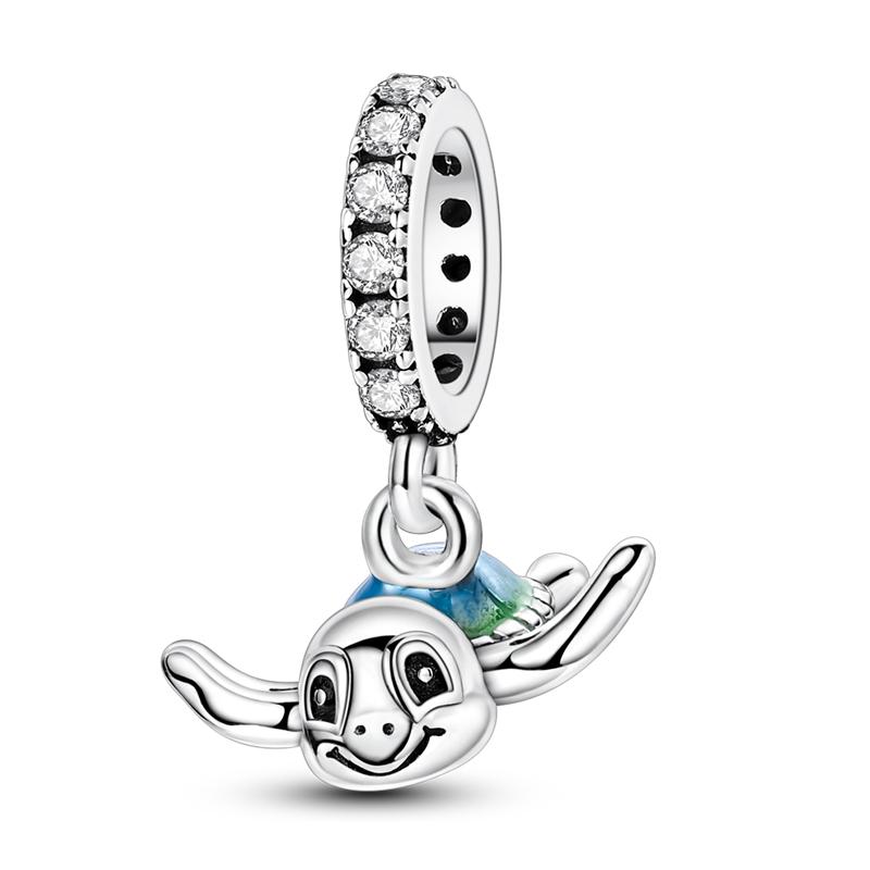 Kopparberlocker Pärlor Sommar Havssköldpadda Krabba Strand Snäcka Blå Berlock Hängen För Kvinnor Diy Armband Smycken Gåva