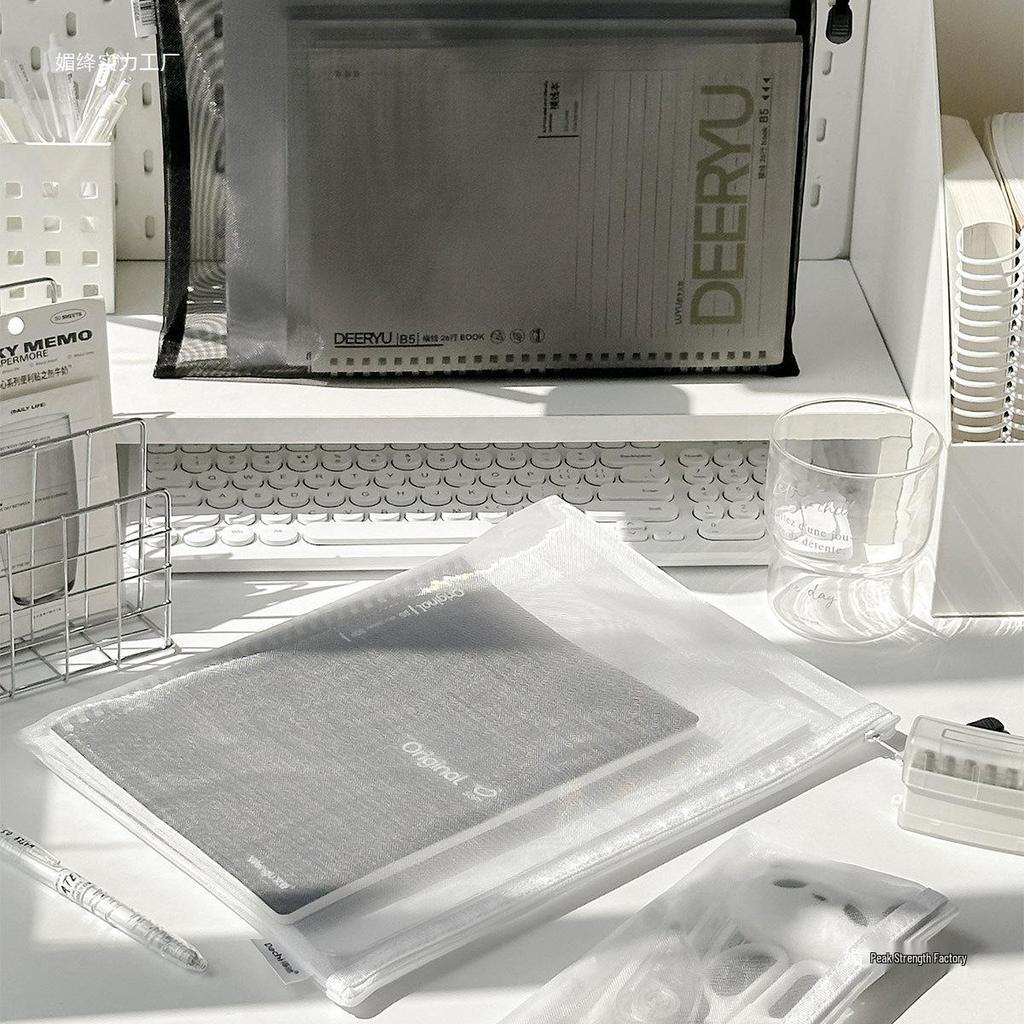 Mesh Document Bag with 6 Zippers - 5 Storage Compartments for Students & Files, Back-to-School Handbag