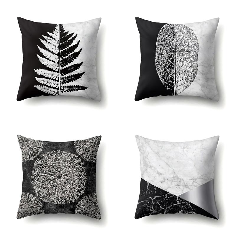 Polyester Pillow Case Automobile Decoration Home Printed Pillow Case Waist Cushion Cover Car Cushion Head Cushion Cover