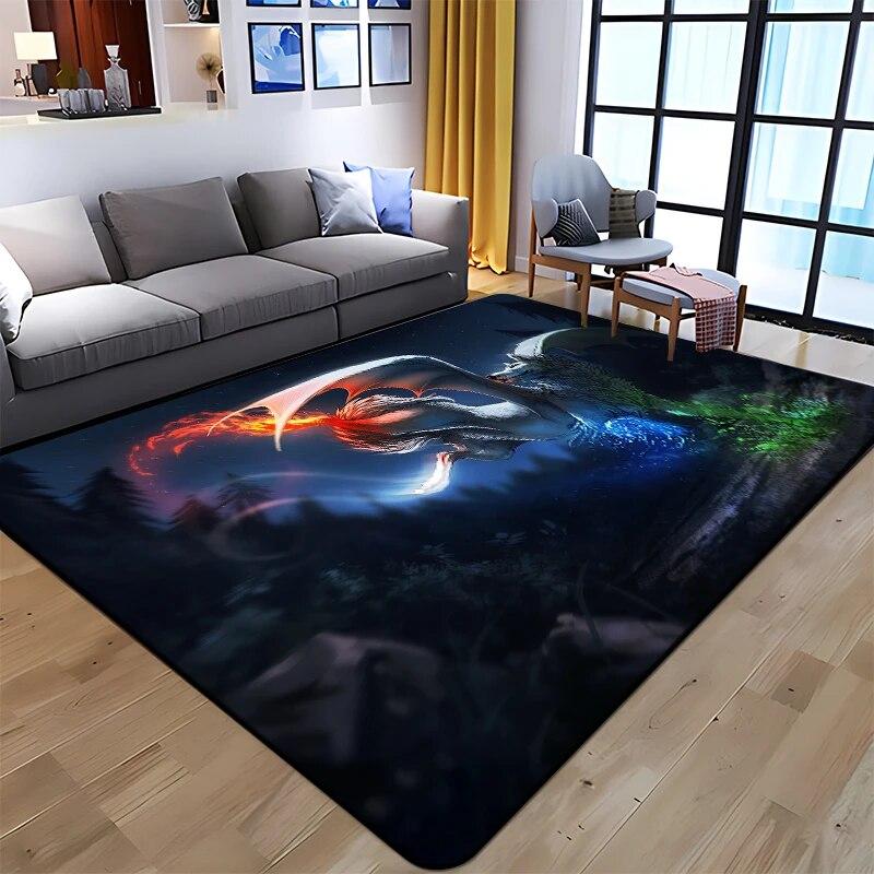 Best Selling Wolf Art Printed Carpet for Living Room Large Area Rug Soft Mat E-sports Chair Carpets Alfombra Gifts Dropshopping