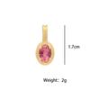Women's Colorful Zircon Pendant Necklace Minimalist Geometric Design Bead Chain Suitable for Office Casual Wear Gifts
