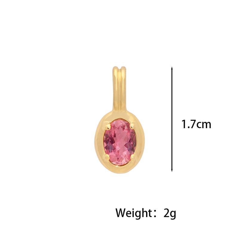 Women's Colorful Zircon Pendant Necklace Minimalist Geometric Design Bead Chain Suitable for Office Casual Wear Gifts