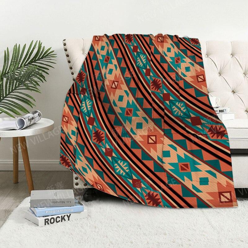 Bohemian-Stil digital bedruckte Polyester Schlafzimmer Samt Flanell Decke Vlies weiche Sofadecken für Betten