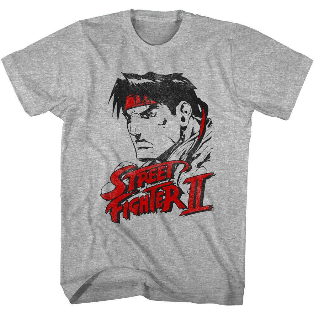 Fit Street Fighter Retro Classic Japanese Arcade Print 80s Heavyweight Cotton TShirt