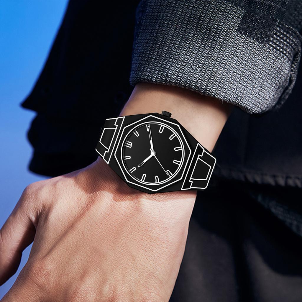 Men's Quartz Watch 3D Sketch Quartz Watch Anime Style Sports Watch