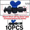 16mm 5/8" Drip Irrigation Tape Shut-Off Valve End Plug Connector Thread Lock Garden Watering System Greenyhouse to PVC Hard Pipe