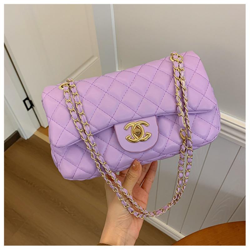 New Women's Bag New Simple and Fashionable Diamond Shoulder Messenger Bag Small Square Bag