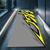 Yellow Black Angular Racing Pattern Pit Mat Wear Resistant Anti Slip Rug For Garage Motorbike Workshop Carpet