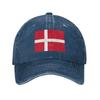 Custom Punk Unisex Cotton Flag Of Denmark Baseball Cap Adult Adjustable Dad Hat Unisex Women Sports