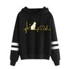 Women's Heartbeat Print Hoodie Sweatshirt Pullover Tops Long Sleeved Comfortable