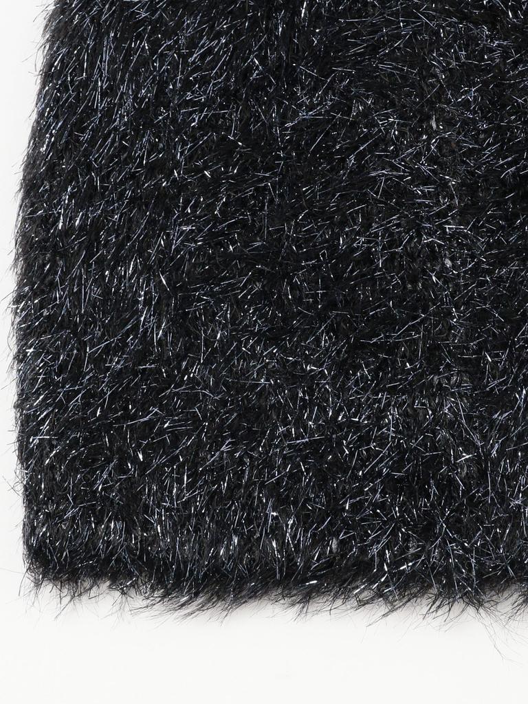 B:MING LIFE STORE by BEAMS Women's Lamé More Feather Knit Hat, Black, One Size