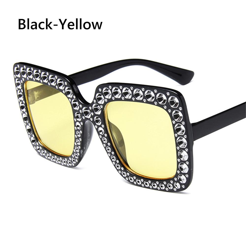 Retro V400 Crystal Sun Glasses Eyewear Square Sunglasses Oversized Sunglasses