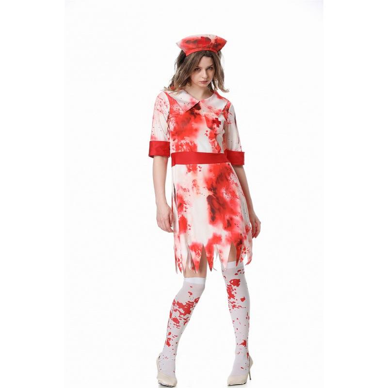 Halloween Horror Bloody Vampire Zombie Costume Nurse Halloween Ball Play Costume