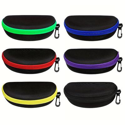 6Portable Hard Shell Glasses Case with Buckle Storage Box Travel Zipper Colorful Glasses Bag Unisex