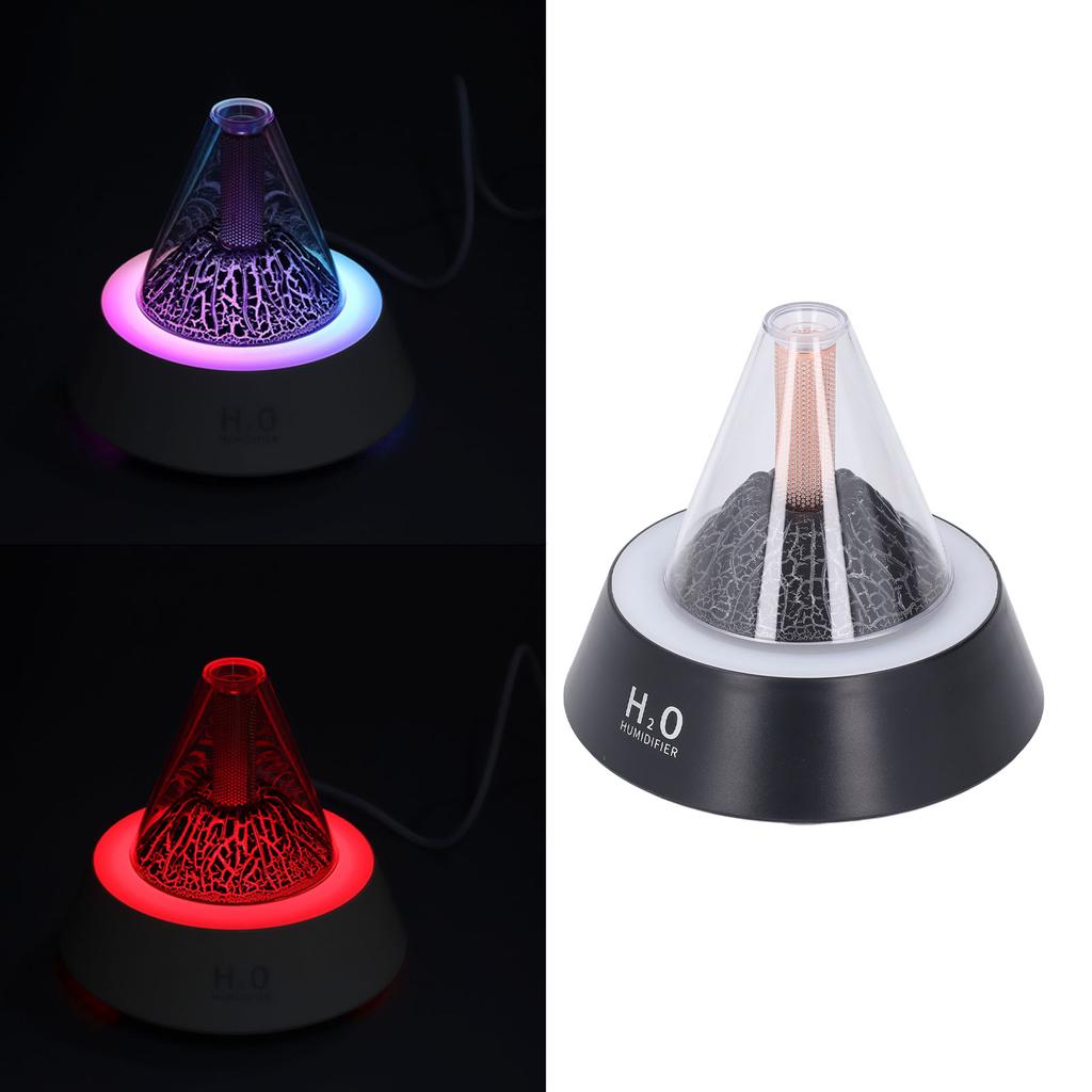 Aroma difuzér sopka 7 barev LED okolní světlo Více režimů Tichý Automatické vypnutí 80 ml