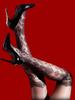 Fashion Printing Women Pantyhose Four Side Hollow Out Shiny Glossy Tights Woman Crotchless Pantyhose Thin Slip Stocking