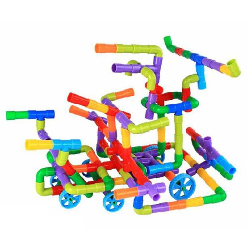 DIY Water Pipe Building Blocks Toys for Children Kids Tunnel Construction Educational Toys Brick for Boy Girl Gift