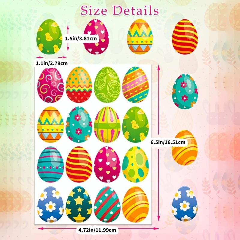 512Pcs Eggs Sticker for Kid Adult Wrapping Sticker Festival Party Decoration Sticker for Seal Envelope Card Packaging