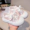 Children’s Casual Sneakers for Girls Autumn New Toddler Canvas Shoes with Shiny Bow Non-slip Breathable Kid Cotton Sneakers