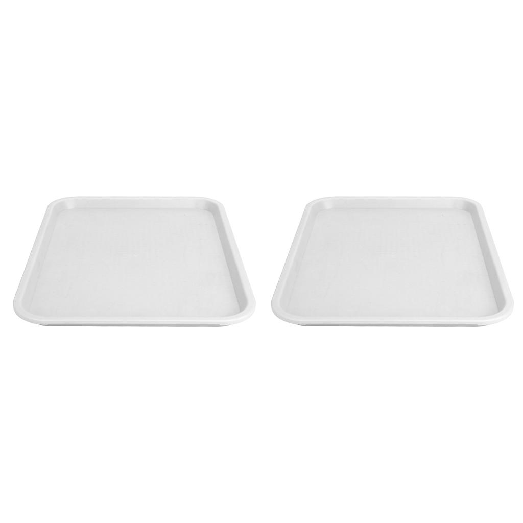 2pcs Food Tray Multifunctional Thickened Slip Resistance Chinese Fast Food Serving Tray for Dining