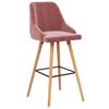 Bar Stool Set 2 Pieces Pink Velvet