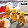 20 Stück Plastik Transparent Einweg Cartoon Bär Saftflasche, Kleine Kapazität Spenderflasche, 60ml Honigflasche