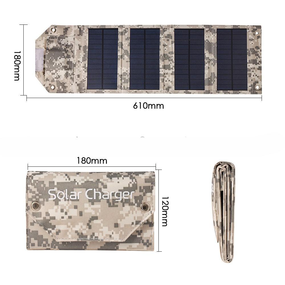 NEW 5V Foldable Solar Panel Charger USB Output Waterproof For Phone Power Bank Camping Hiking Emergency Outdoor 4