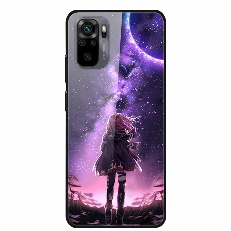 Tempered Glass Phone Cases for Xiaomi Redmi Note 10 11 Pro 10T 10s 11s Note11 11Pro Cover Hard PC Back Coque Note10 10 s 10Pro