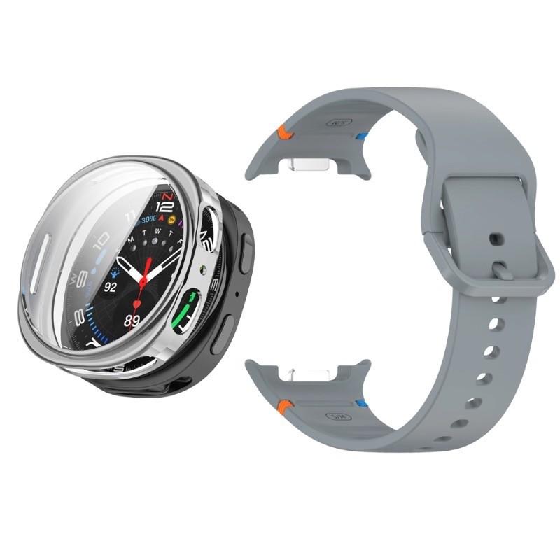 Silicone Strap Replacemnt Watch Band with TPU Shell for Samsung Galaxy Watch 8 40/44mm Classic Ultra2