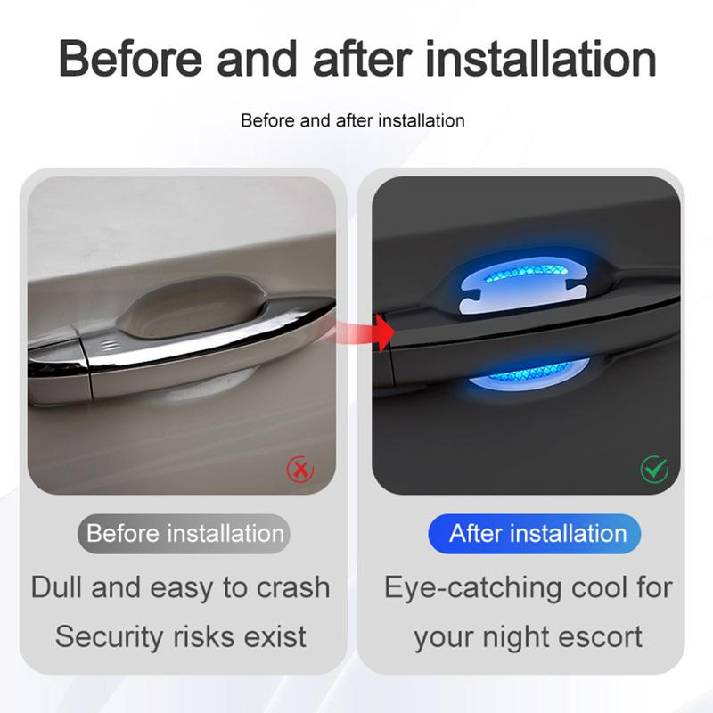 8pcs Universal Car Door Bowl Anti Scratch Protection Strip Car Door Handle Sports Styling Protective Sticker Car Accessories