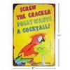 Vintage Metal Sign Parrot Wall Art Funny Poster for Home Office Halloween Gift