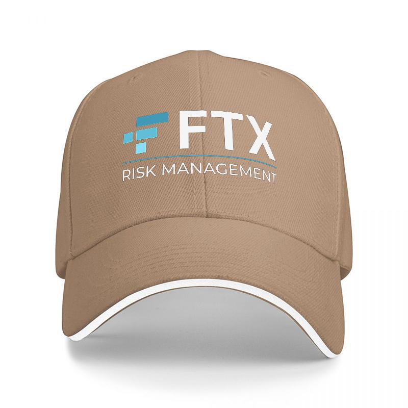 FTX RISK UnisexAGEUnisexT LOGO BASEBALL CAP BLACK WITH WHITE TRIM AND BLUE ACCENT DESIGN FOR ADULTS FASHIONABLE AND DURABLE HAT