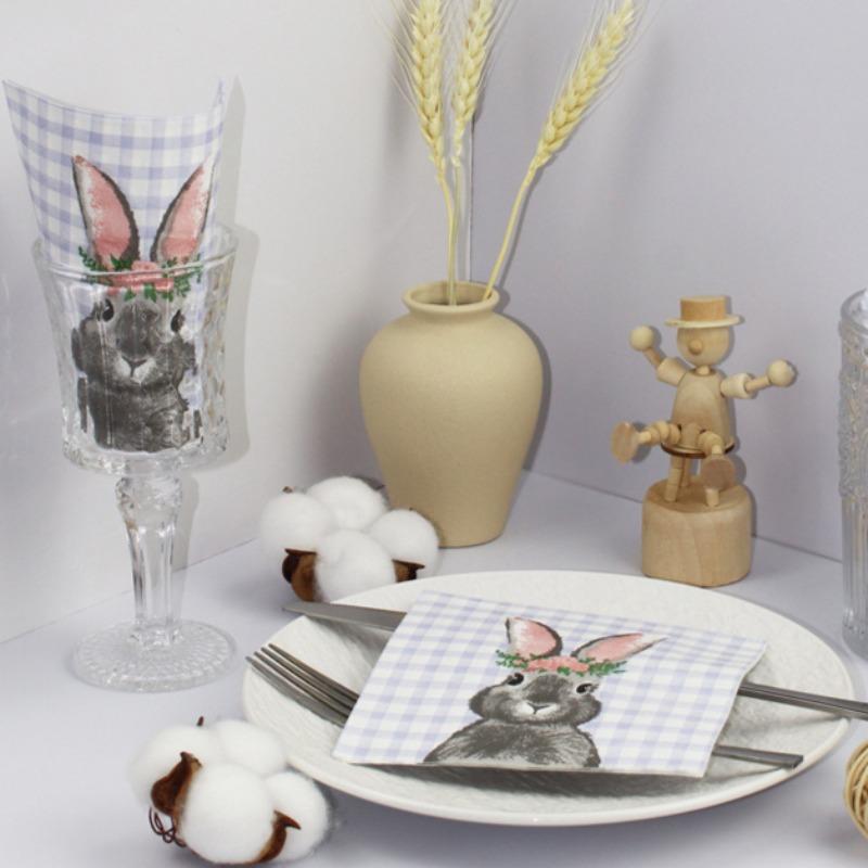 20pcs/Pac 25*25cm 3-Ply Disposable Party Napkin Easter Pattern