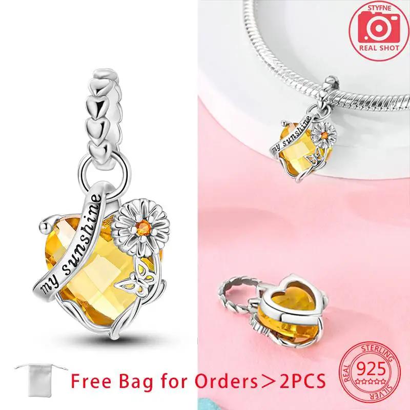 Forever Love Heart Pendant Beads Fit Original Charms Copper Bracelets Beads For Women Diy Jewelry Making Gift