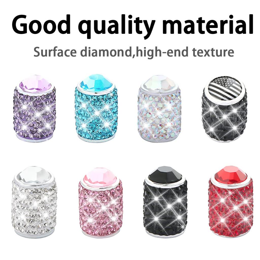Zipelo Bling Valve Stem Caps 4 Pack Crystal Rhinestone Car Tire Valve Cover Dustproof