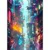 Prosperous Cyberpunk City Painting Canvas Poster Future World Wall Art Picture for Living Room Bedroom Modern Home Decor Gift