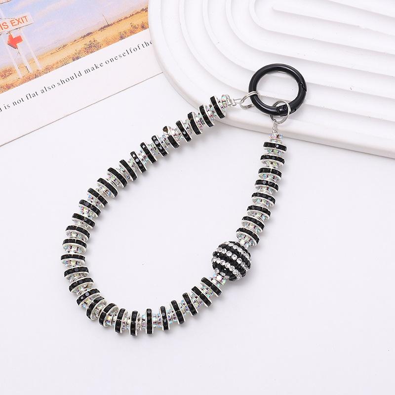 New light luxury style diamond-encrusted phone chain, phone case pendant, full-diamond round ball car keychain pendant for women Pendant