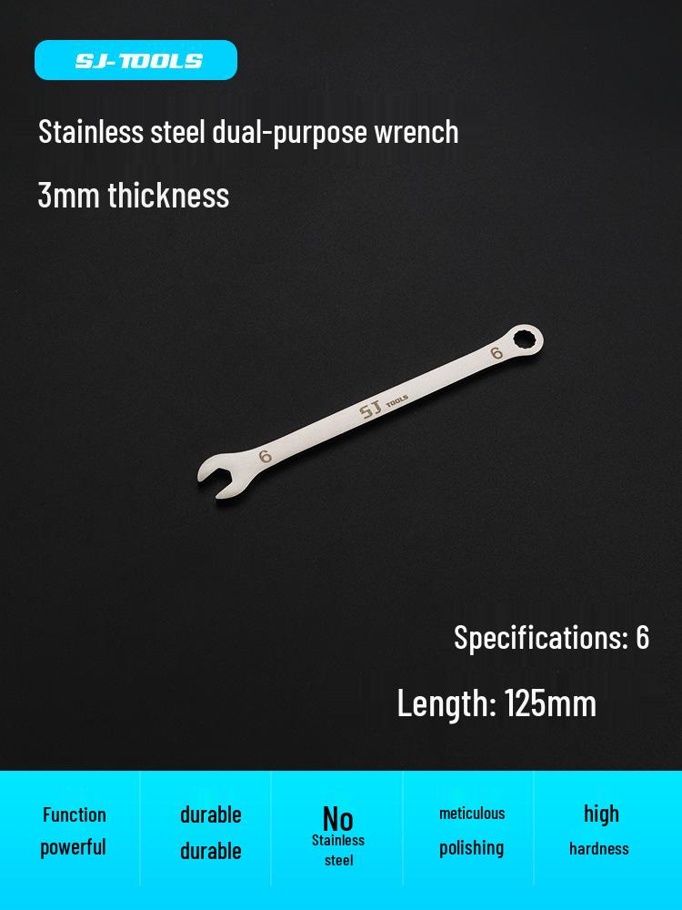 Shangjiang Reversible Ultra-Thin Stainless Steel Open-End Wrench for Auto Repair