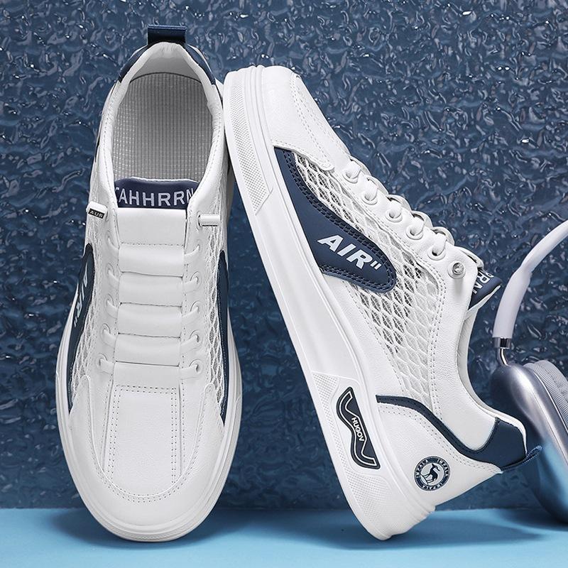 Mesh Men's Shoes Summer 2025 New Board Shoes Student Casual Little White Shoes Youth Breathable Flat-bottomed Trendy Shoes Men's
