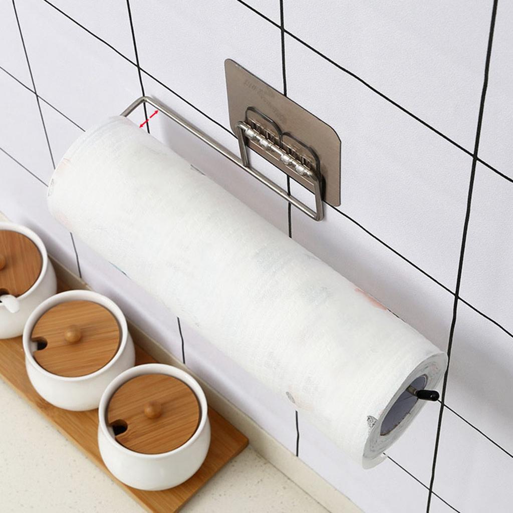 Suport pentru prosoape de perete agățat, suport pentru cârpe de vase de unică folosință, din oțel inoxidabil, bară pentru prosoape de hârtie pentru bucătărie și baie