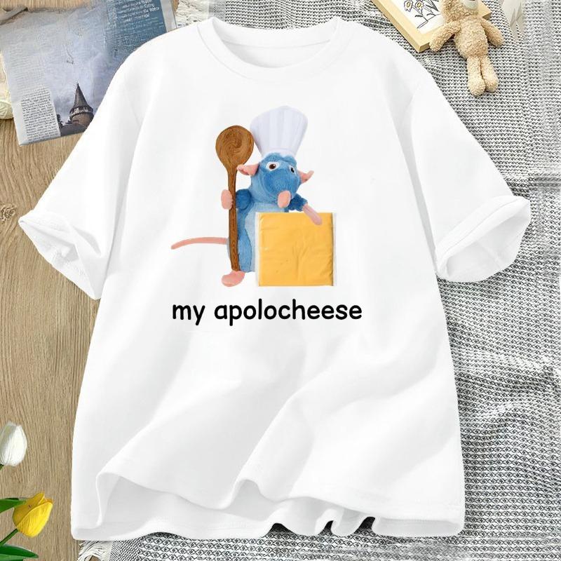 Funny Rat Plush Cheese Meme Tshirt Cotton Rat Graphic T Shirts Women Unisex Fashion O Neck Tee Shirt Casual Short Sleeve Tshirt
