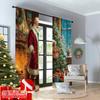 2pcs 2D Flat Printing Merry Christmas Curtains Christmas Joy Machine Washable Fabric Without Electricity Spring Party & Holiday